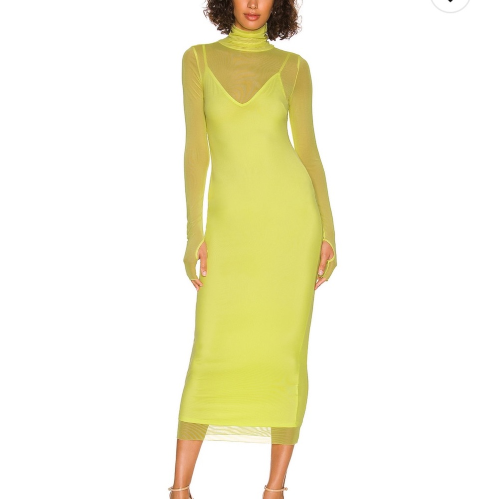 AFRM SHAILENE ABSTRACT NEON DRESS size MEDIUM